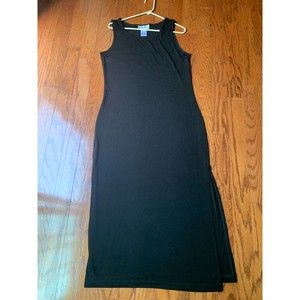Danny & Nicole Sleeveless Black Side Slit Black Maxi Dress Size 14